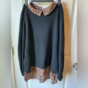 Charter club mixed media faux sweater/shirt combo size xl